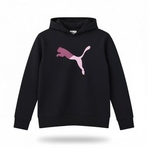 PUMA | Kids Size XL (Girl) Black & Pink PUMA Pullover Hooded Sweatshirt